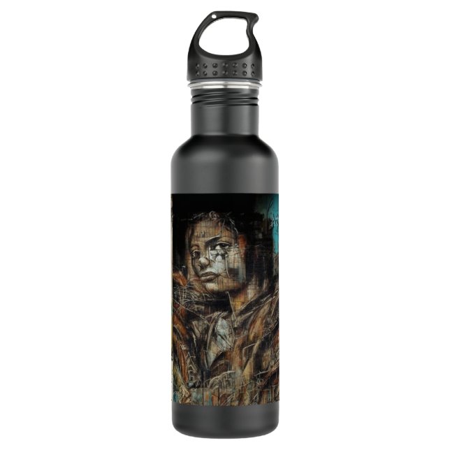 Garrafa Arte Urbana sobre Edifício Abandonado (Frente)