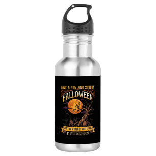 Garrafa Árvore Assustadora de Halloween Lua Cheia Gato Pre