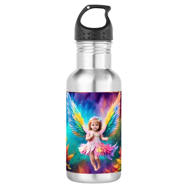 Garrafa Asas de Anjo de Bebê Fofo Arte-38424 (Frente)