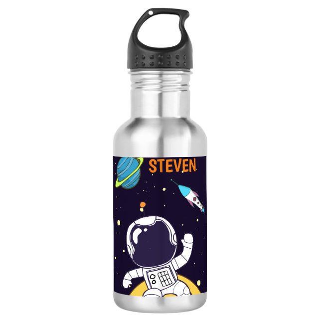 Garrafa Astronauta Flutuante no Espaço Exterior (Frente)