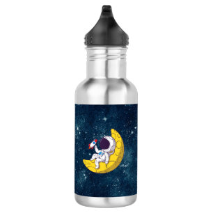Garrafa Astronauta Personalizado na Lua com Foguete
