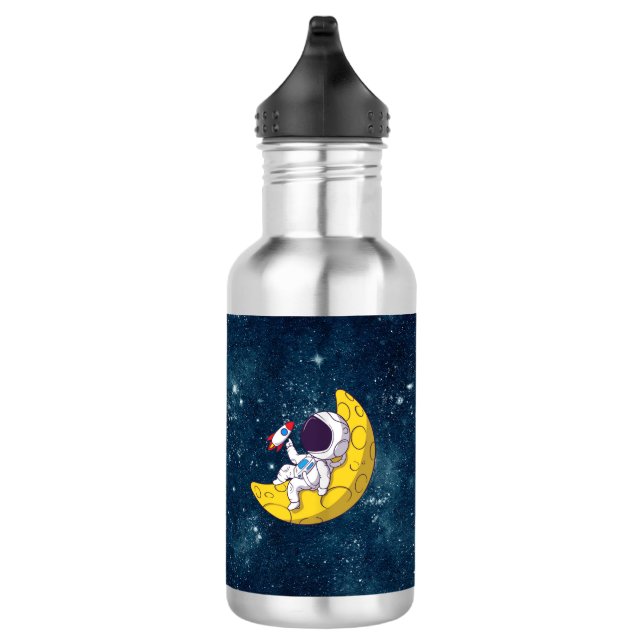 Garrafa Astronauta Personalizado na Lua com Foguete (Direita)