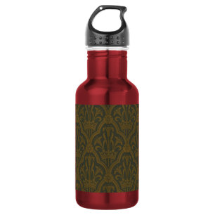 Garrafa Audsley Ouro Antigo Lírio Coroa Verde Damask Arte