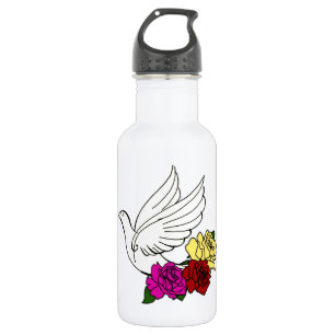 Garrafa Aves e Flores