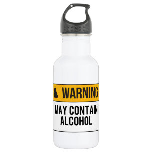 Garrafa Aviso - pode conter o álcool