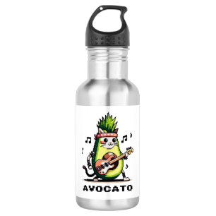 Garrafa Avocato - Engraçado Arte Pixel Avocado Gato Jogand