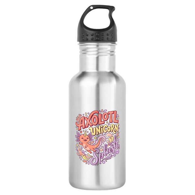 Garrafa Axolote Unicórnio Splash Caprichoso Branco Bac (Frente)
