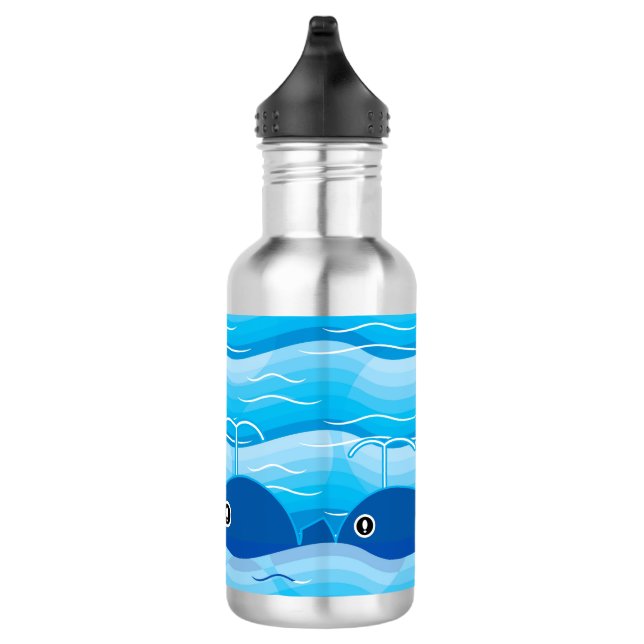 Garrafa Baleias e Ondas Oceano Azul (Direita)