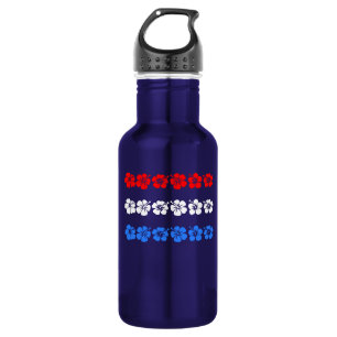 Garrafa Bandas Azul Branco Vermelho Azul Aloha Patriótica
