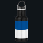 Garrafa Bandeira de Assen<br><div class="desc">Bandeira de Assen,  Países Baixos A bandeira é constituída por duas faixas horizontais de largura igual,  a azul superior e a branca inferior</div>