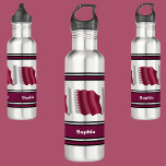 Garrafa Bandeira Personalizada Do Catar De Volta À Escola<br><div class="desc">Bandeira Personalizada Do Qatar De Volta À Garrafa De Aço Inox Escolar. Personalize-o com o seu nome para uma aparência exclusiva de cinta.</div>