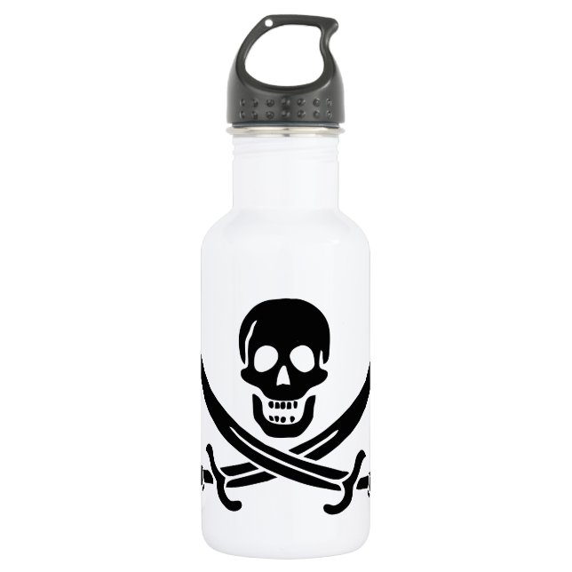 Garrafa Bandeira Pirata Caveira Espadas Cruzadas (Frente)