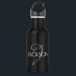 Garrafa Bar Personalizado | Monograma clássico simples Nom<br><div class="desc">Moderno. Simples. Clássico. Única. Personalizado. Excelente para aniversários,  chás de panela,  casamentos ou todos os dias. #Zazzle #zazzlemade #rebelde #comprando #na moda #moçonista #inesquecível #giftsforlife #todos daygiftideas #TagsForLikes #instagood #photoofday #WelcomeToFharrynland</div>