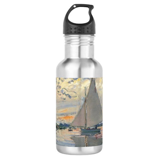 Garrafa Barco à Vela de Monet Impressionismo Francês Arte  (Frente)