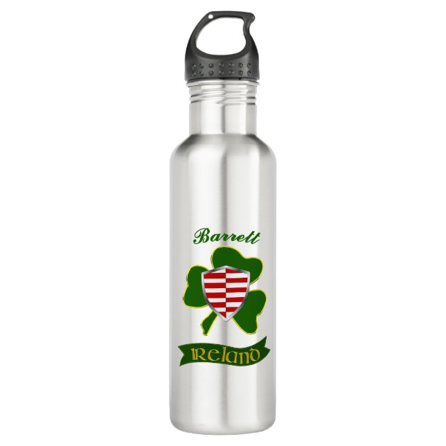 Garrafa Barrett Irish Shield & Shamrock Personalizado (Frente)