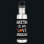 Garrafa Basquete É Meu Jogador De Basquete De Língua De Am<br><div class="desc">Esta engraçada garrafa d'água "Basquete é minha língua de amor" é perfeita para qualquer um que ama basquete. Adicione um nome à parte inferior e não será possível perder-lo em um jogo.</div>