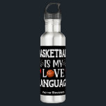 Garrafa Basquete É Meu Jogador De Basquete De Língua De Am<br><div class="desc">Esta engraçada garrafa d'água "Basquete é minha língua de amor" é perfeita para qualquer um que ama basquete. Adicione um nome à parte inferior e não será possível perder-lo em um jogo.</div>