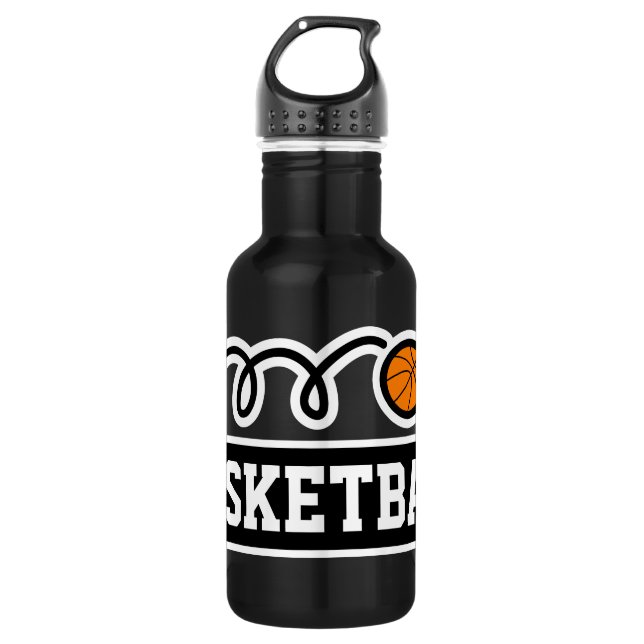 Garrafa Basquete esportivo com nome personalizado customiz (Frente)
