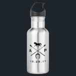 Garrafa Bastão em ferradura Mitzvah das iniciais do<br><div class="desc">Garrafas de água em ferradura de Mitzvah do bastão das iniciais do logotipo do cavalo.</div>