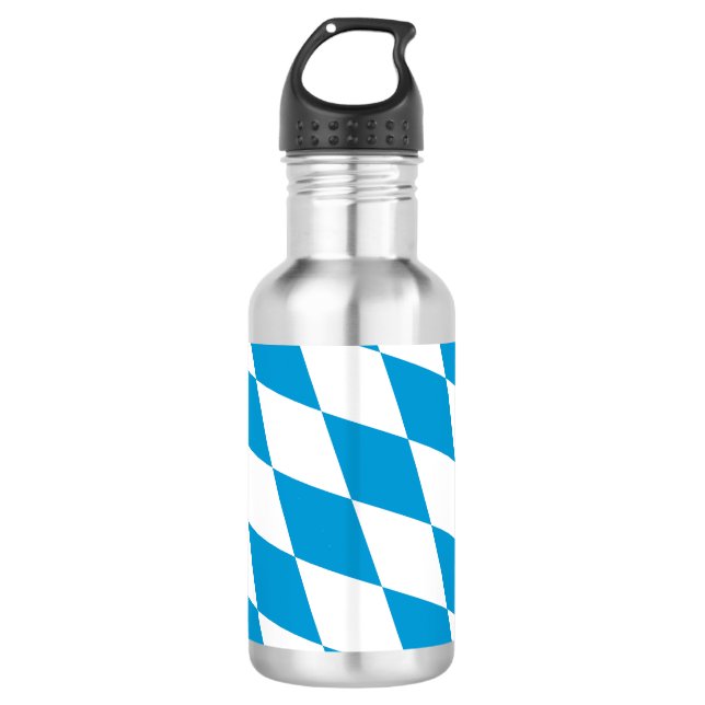 Garrafa Baviera Azul e Branco Padrão de Bandeira de Diaman (Frente)