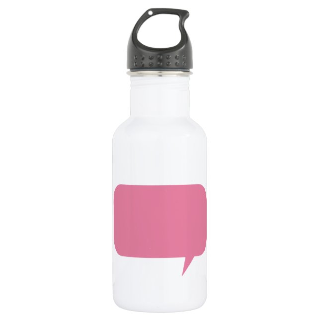 Garrafa Bble de fala rosa personalizado dizendo personaliz (Frente)