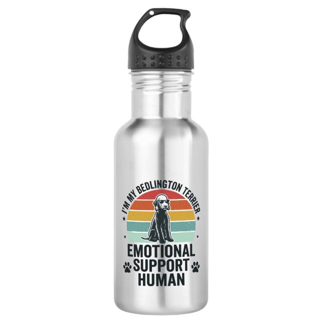 Garrafa Bedlington Terrier Suporte Emocional Humano Vintag (Frente)