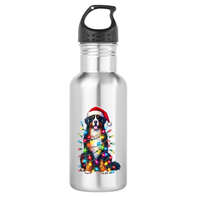 Garrafa Bernese Mountain Dog x Luzes de Natal (Frente)