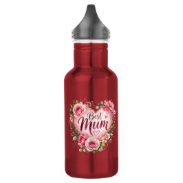 Garrafa Best Mum Aquarell Blumenherz Design