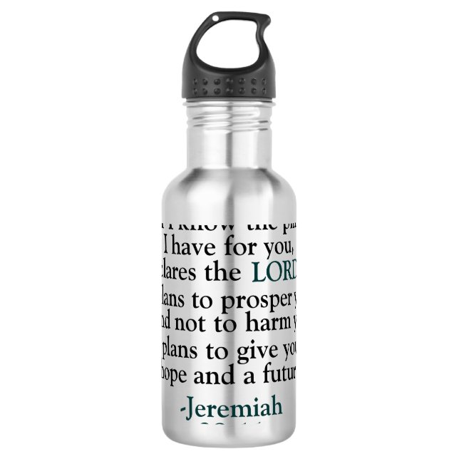 Garrafa Bíblia Verse Jeremiah 29:11 (Frente)