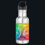 Garrafa Bicicleta Brilhante Colorida Brilhante Personaliza<br><div class="desc">Bela garrafa de água personalizada de arte multicolorida de bicicleta.</div>