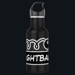 Garrafa Billiards de nome personalizado oitava bola<br><div class="desc">Nome personalizado billiard oito garrafas de aço inoxidável esportes de bola. Cor metálica de aço inoxidável preto. Ideia de presente esportivo para treinador de segundos graus, jogadores, colegas de equipe e fãs esportivos. Design de tipografia moderna para nome, citação engraçada, slogan ou monograma. Crie o seu único frasco de bebida...</div>