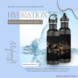 Garrafa Black Bow & Ribbon Stainless Water Bottle
