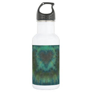 Garrafa Black Green Love Turtles Heart Tie Dye