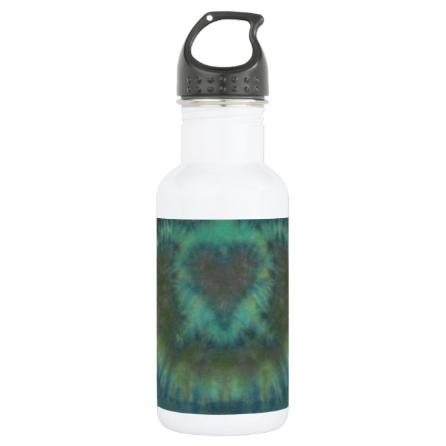 Garrafa Black Green Love Turtles Heart Tie Dye (Frente)