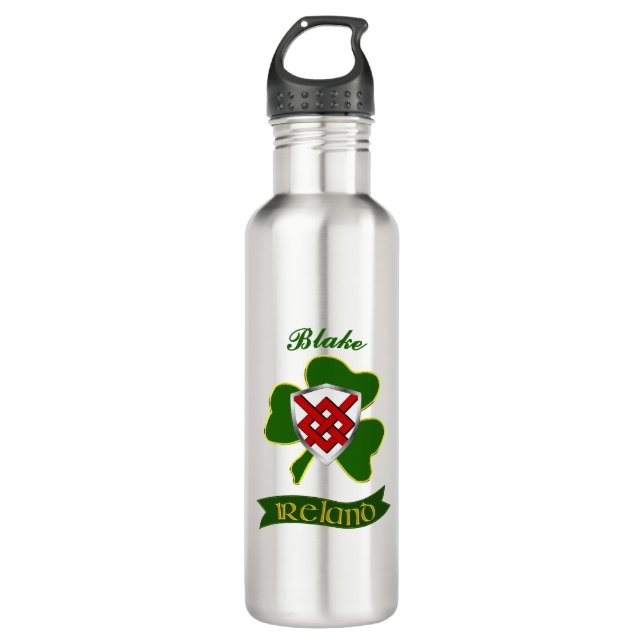 Garrafa Blake Irish Shield & Shamrock Personalizado (Frente)