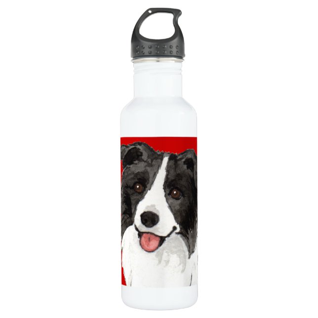Garrafa Bloco da cor de border collie (Frente)