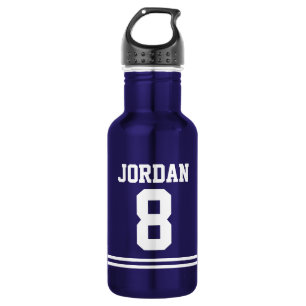 Garrafa Blue Football Jersey com nome e número personaliz