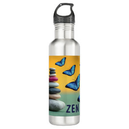 Garrafa Blue Morpho Butterfly Monograma Name Letter