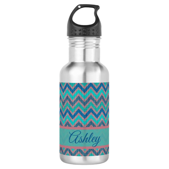 Garrafa Blue Tones Chevron (Frente)