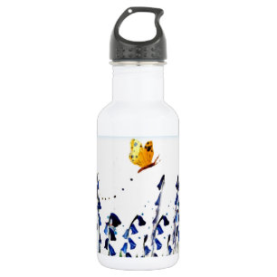 Garrafa Bluebells Butterfly Primavera Floral