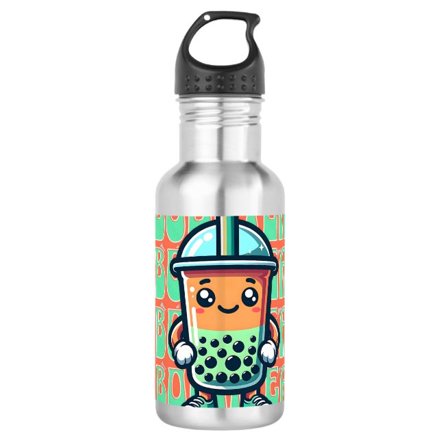Garrafa Boba Bubble Tea Kawaii Cute Cartoon (Frente)