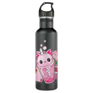 Garrafa Boba Tea Cat Bubble Tea Kawaii Anime Japonesa