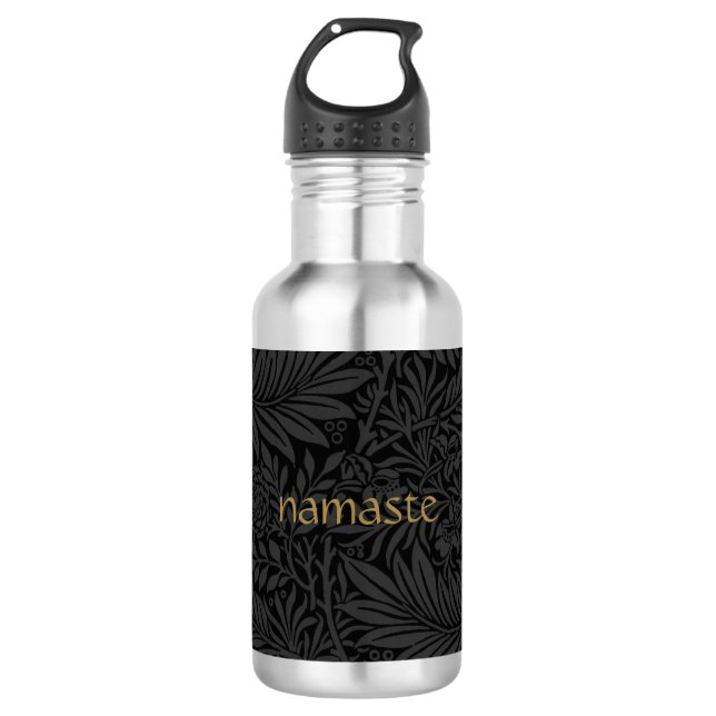 Garrafa Boho Black Cinza Botanical (Frente)