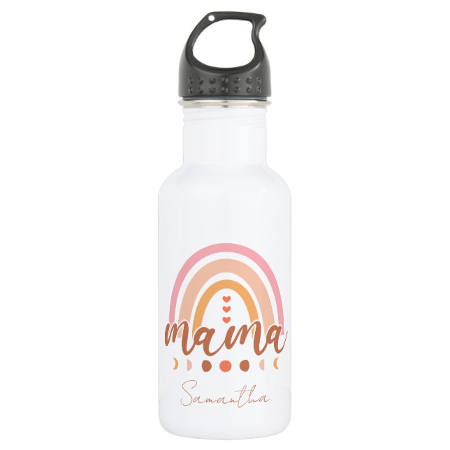 Garrafa Boho Rainbow Mama com Fases da Lua (Frente)
