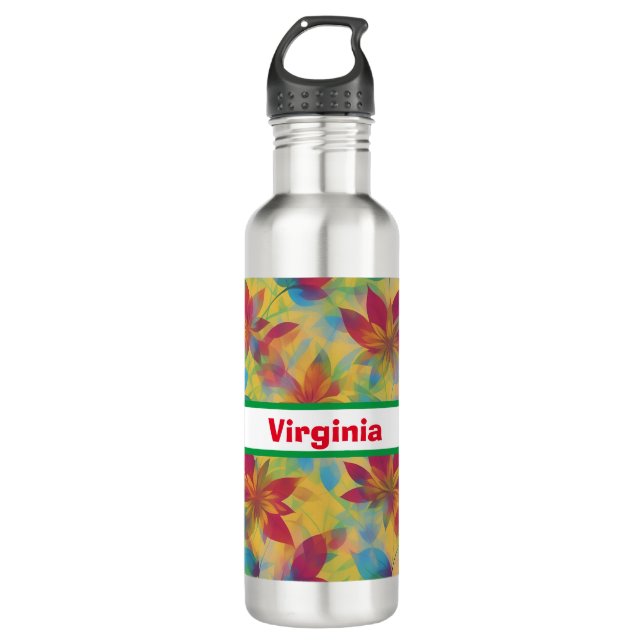 Garrafa BOHO Red Floral Design (Frente)