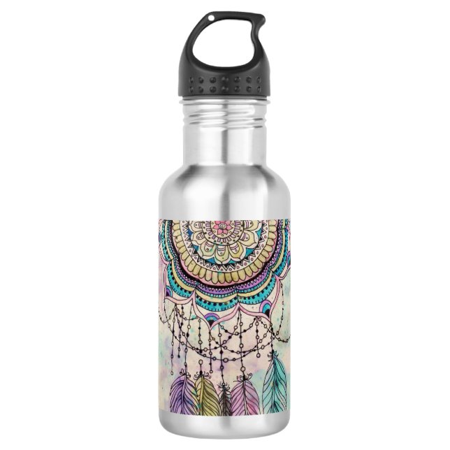 Garrafa Boho Watercolor Mandala Dreamcatcher (Frente)