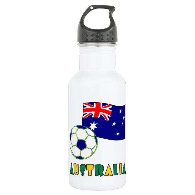 Garrafa Bola de Futebol e Bandeira Australiana (Frente)