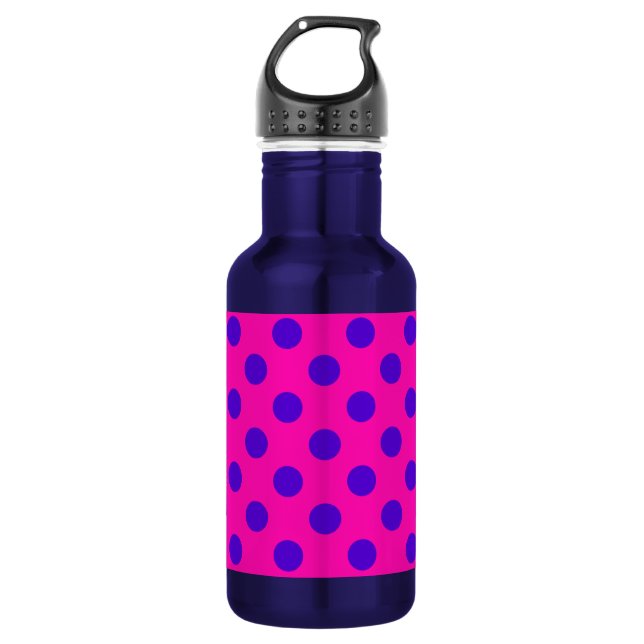 Garrafa Bolinhas azuis na fúcsia (Frente)
