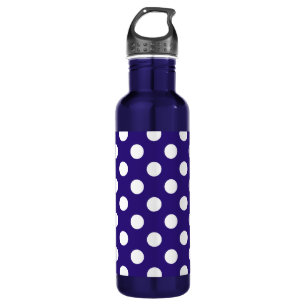 Garrafa Bolinhas brancas em azul escuro