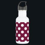 Garrafa Bolinhas brancas em burgundy<br><div class="desc">Bolinhas brancas em burgundy</div>